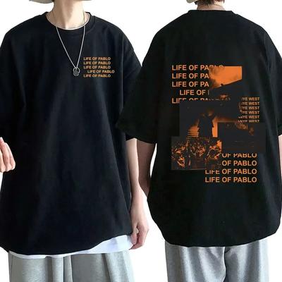 2024 Рэппер Канье Уэст Футболка с графическим принтом THE LIFE OF PABLO Футболка Летние женские футболки унисекс в стиле хип-хоп с короткими рукавами