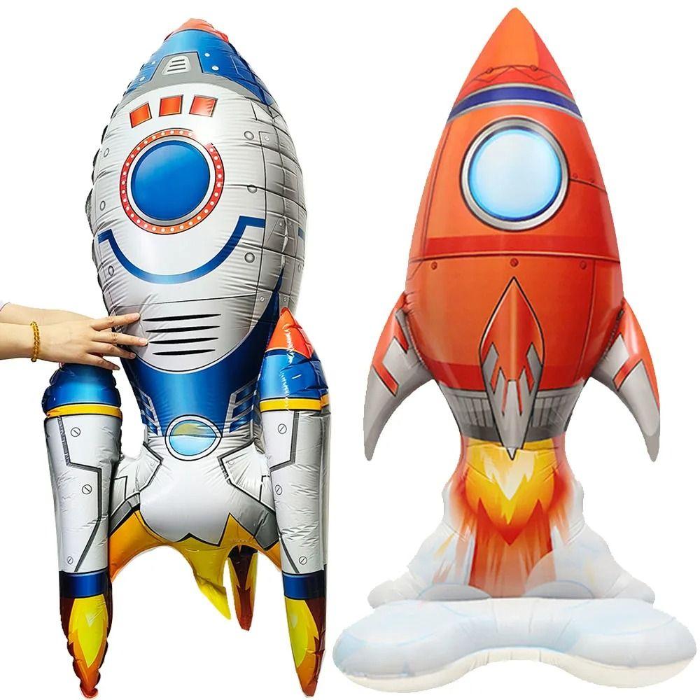 Стоящий Астронавт Воздушный Шар Космонавт Ракета Ракета Форма Воздушный Шар День Рождения