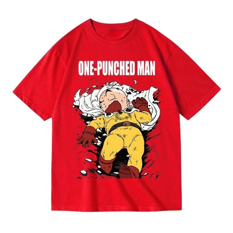 One-Punch Man Сайтама Смешная Пародия Нокаут Манга Графическая Футболка Белая Унисекс Оверсайз Повседневная Аниме Уличная Одежда Футболка