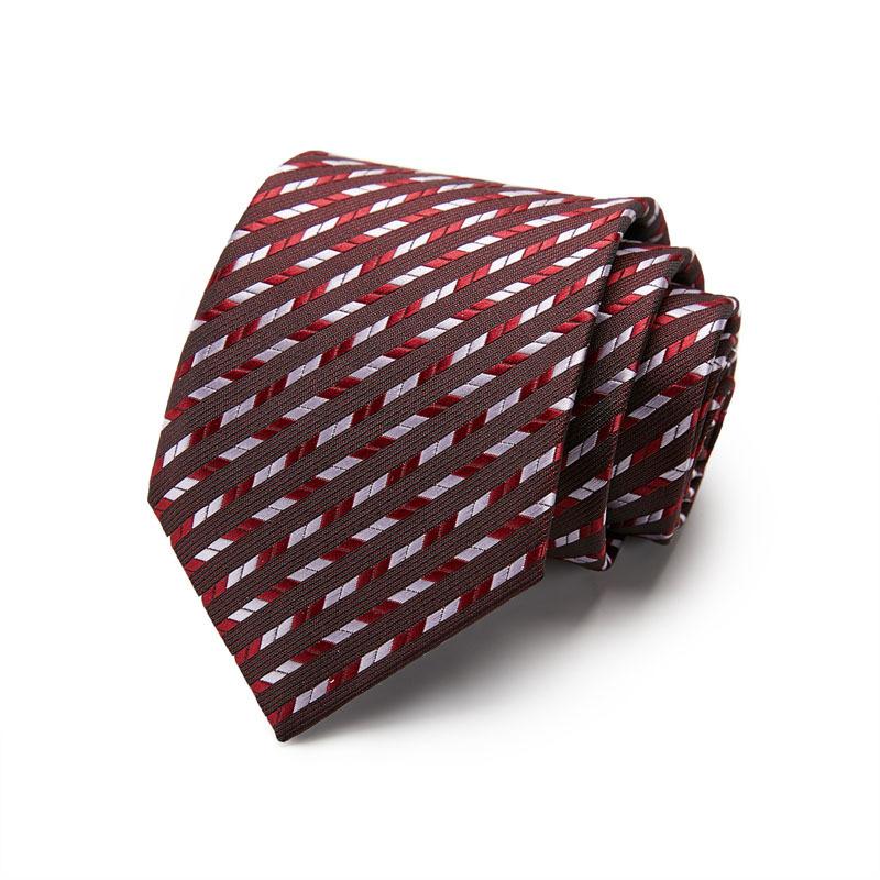 Мужской деловой галстук 7,5 см, напечатанный вручную, профессиональный галстук для собеседования, полосатый, мужской, жаккардовый, полиэстер