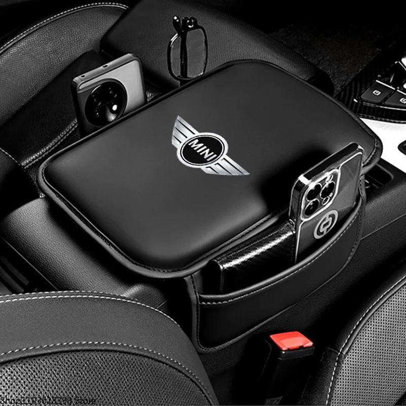 Leather Car Armrest Box Pad Center Console Arm Rest Protector Storage Pocket for ijn5 Cooper S 2011 2012 2013 R56 R50 R53 R60 5ijn