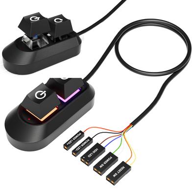 2M Кнопка питания настольного компьютера RGB-подсветка Внешний выключатель питания Переключатель включения/выключения материнской платы Кнопка питания ПК для корпуса ПК