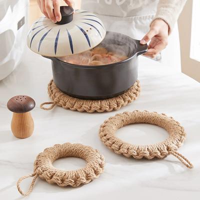 Подставки из плетеного джута Подставки под стаканы Подстаканники Подставки под тарелки Изоляционные коврики Коврики под миски Украшения Аксессуары для кухонного стола