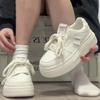 Thick Soled White Shoes for Women In Spring and Autumn, Hong Kong Style, Height Increasing, Versatile, Casual, Student Sports Shoes for Children