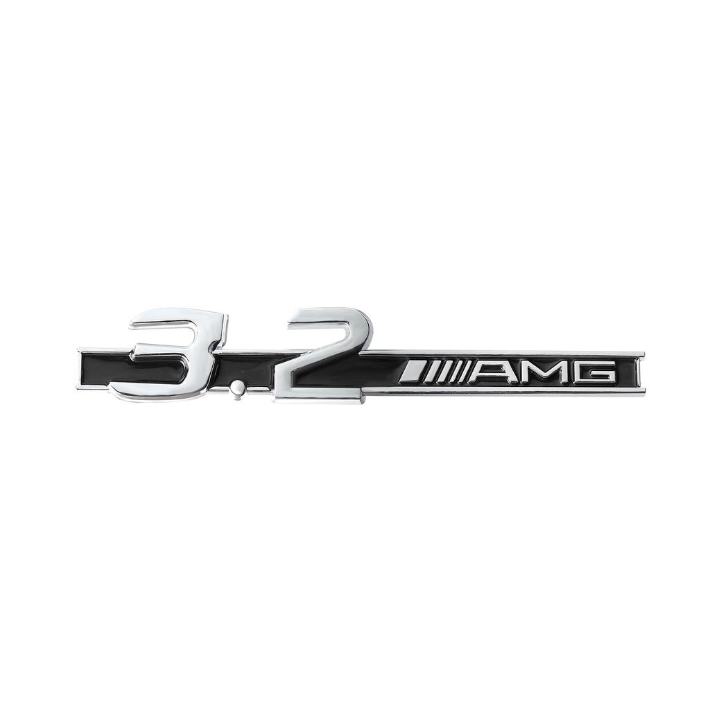 EJG4   1PCS 3D ABS Car Side Fender Emblem Decoration Sticker Auto Modification Accessories for Mercedes Benz 3.2 5.5 6.3 6.5 AMG Badge