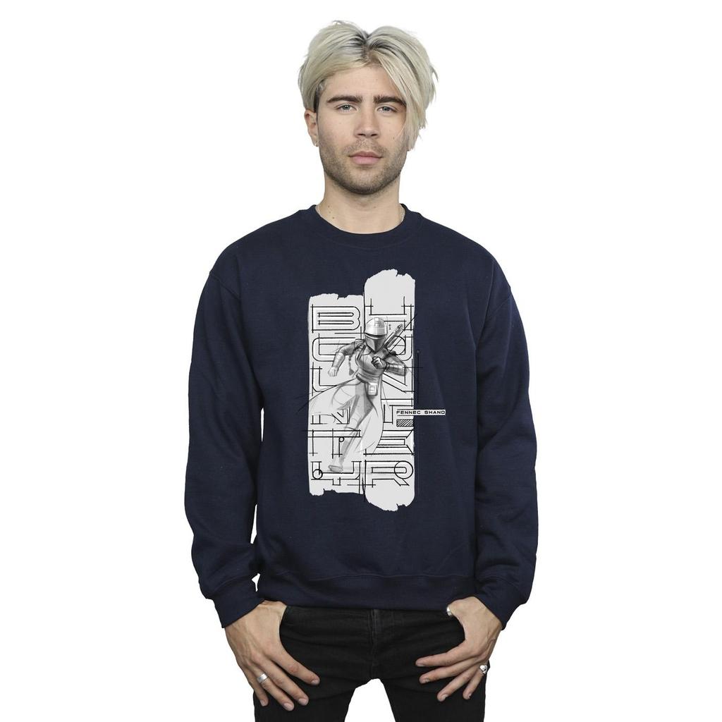 Star Wars Mens The Book Of Boba Fett Fennec Illustration Sweatshirt