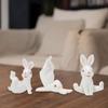 3 шт. Садовый кролик Миниатюрные фигурки Смола Украшение, Милый коллекционный декоративный