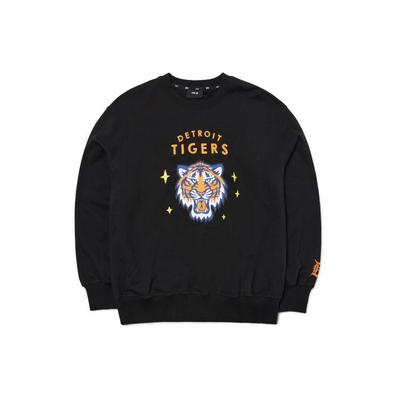 MLB Толстовки Detroit Tigers Унисекс Черные С круглым вырезом Умеренная Обычный крой 3AMTD0121-46BKS