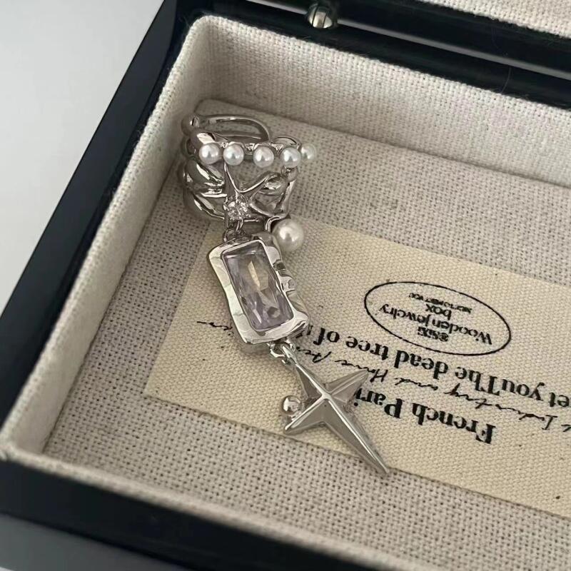 1 шт. Милый Крутой Звезда Циркон Клипса для Ушей для Женщин Мужчин Панк Готика Легкая Роскошь Без Проколов Ушей Висячие Серьги Ювелирные Аксессуары