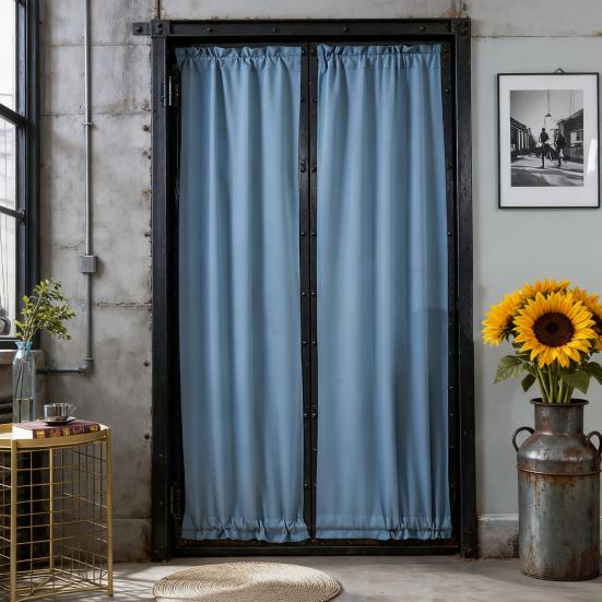 Штора с кулиской для двери, Тепловая штора для французской двери, Затемняющая панель для комнаты, Конфиденциальность, Блэкаут штора для кухонных дверей и дверей патио