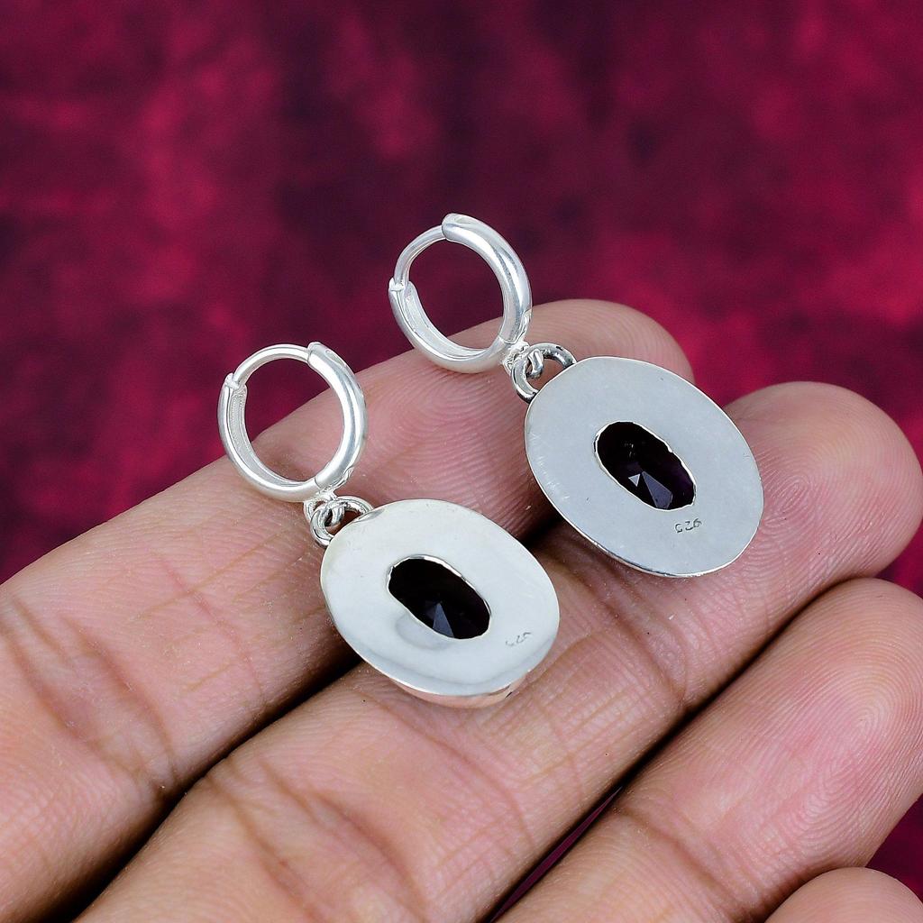 Серьги с иолитом, 925 пробы, сплошные серебряные серьги, ювелирные изделия ручной работы с драгоценными камнями, подарки для жены, абсолютно новые серьги