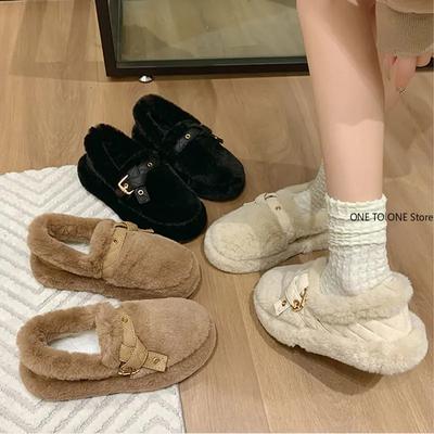 Женская обувь 2024 года, замшевые туфли на плоской подошве с круглым носком, зимние однотонные резиновые туфли с пряжкой на ремне, Zapatos De Mujer