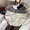 Женские осенне-зимние винтажные трусы-слипы с треугольной ластовицей из мягкого матового хлопка 10A с антибактериальной обработкой