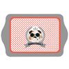 [Q3780] - Metal Tray 'Happy Dog' (bulldog) - 35x25 Cm