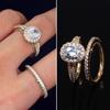 2 шт. женские кольца винтажные блестящие гальванические геометрические сверкающие украшения двухцветное гусиное яйцо искусственный драгоценный камень