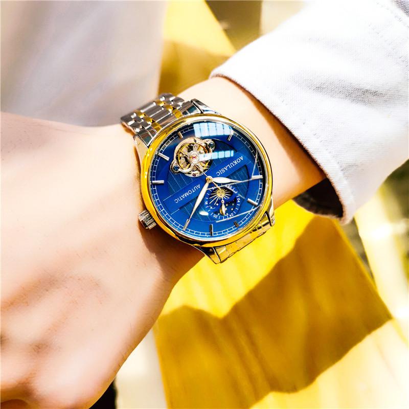 Часы мужские высококачественные красивые трендовые водонепроницаемые турбийонные автоматические механические часы мужские водонепроницаемые светящиеся