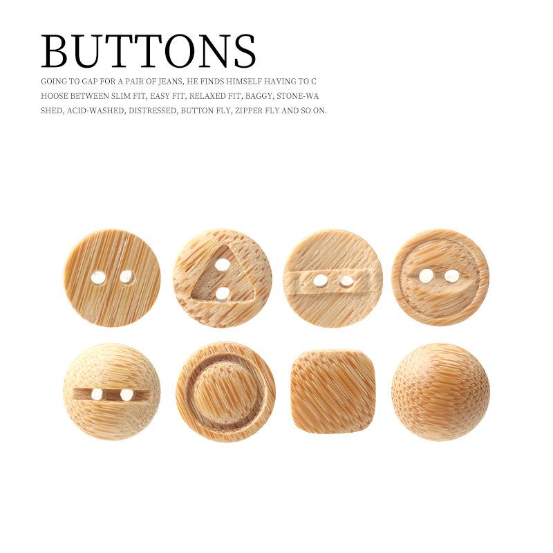 5pcs Primary Color Bread Natural Bamboo Buttons Cotton And Linen Literary Shirt Buttons Retro Sweater Cardigan Cheongsam Hanfu Buttons