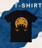 Black Cat Halloween T-Shirt | Spooky Moon Pumpkin Bats Gothic Graphic Hallo.