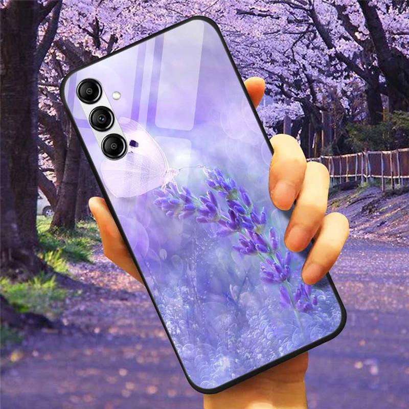Tempered Glass Phone Case For Samsung A34 A14 A54 5G Cover For Galaxy A13 A137F A24 M54 A8 Plus Hard Back Bumper A 54 GalaxyA34