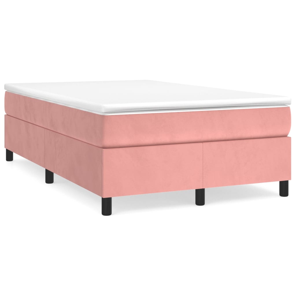 Box Spring Bed with Mattress Pink 120 x 200 cm Velvet