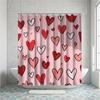 1 шт. Милая розовая шторка для душа с узором в виде сердечек, изготовлена из полиэстера, можно стирать в машине, подходит для декора ванной комнаты.
