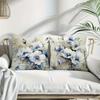 Soft Blue Anemone Watercolor Pillowcase: Minimalist Floral-Themed Cushion Cover For Home Sofa Decor