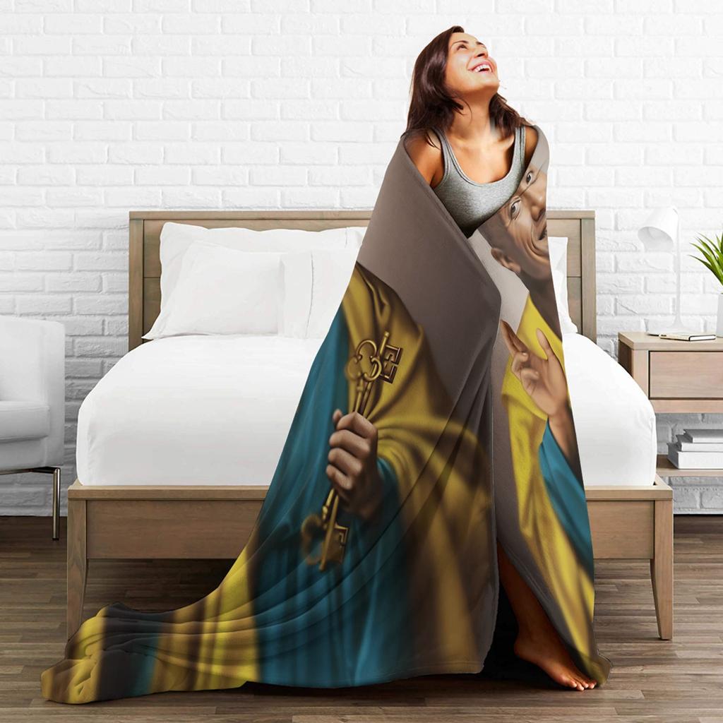 Saint Strong The Rock Dwayne Johnson Flannel Blanket Winter Soft Durable Throw Blanket for Child Couch Bed Bedspread Bed Cover