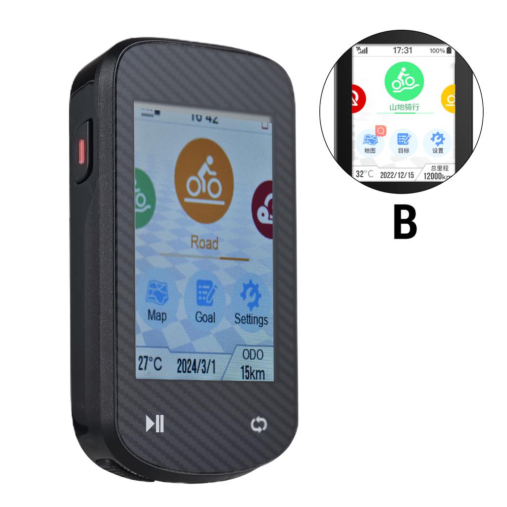 GPS Bike Computer Wireless Waterproof GLONASS ANT+ Sensor and BT Compatible Offline Maps Gyroscope