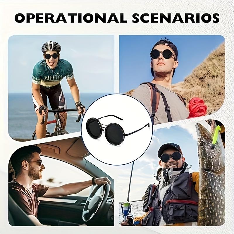 ND2-400 9-уровневые солнцезащитные очки с ручной регулировкой затемнения и поляризацией для мужчин и женщин, для рыбалки, панк, круглые очки, очки для вождения, ND-фильтр