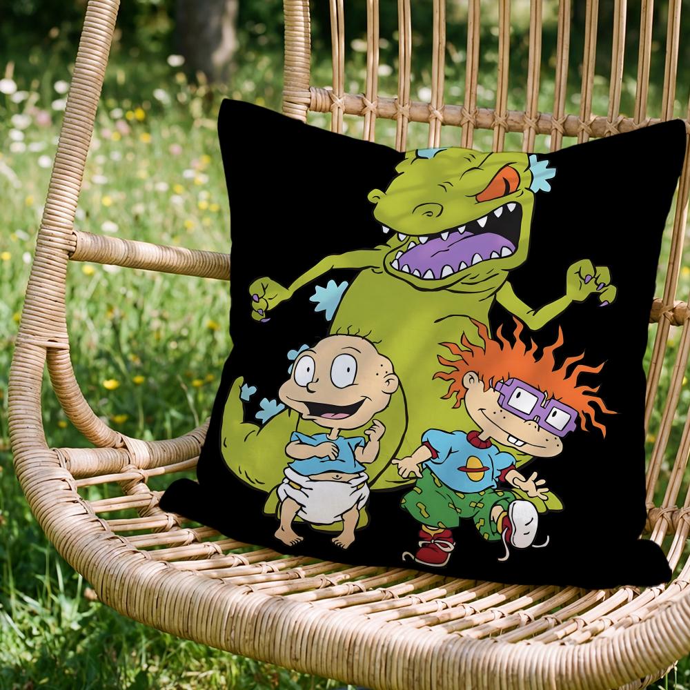 Trendy RRugratses Cushion Cover Versatile DoubleSided Pillow Case Fit for Sofa Bed Car Daily Decor