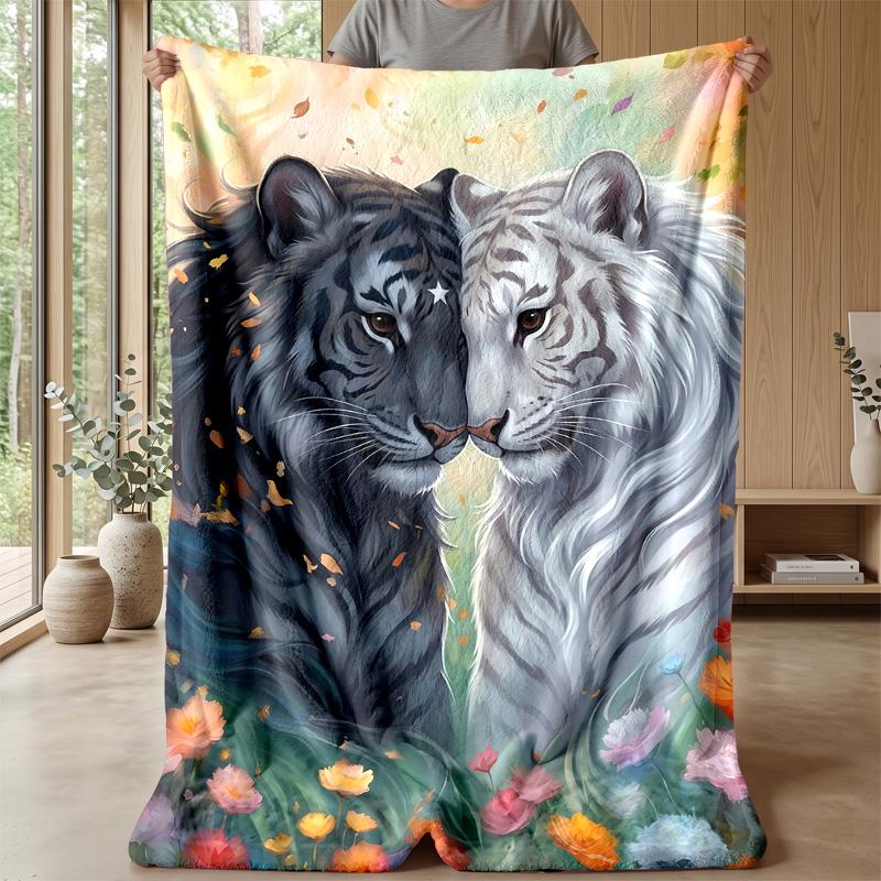 Tiger Love Artwork 1 Theme blanket Lightweight Warm Flannel Blanket Decorative Throw Blanket for Home Decoration