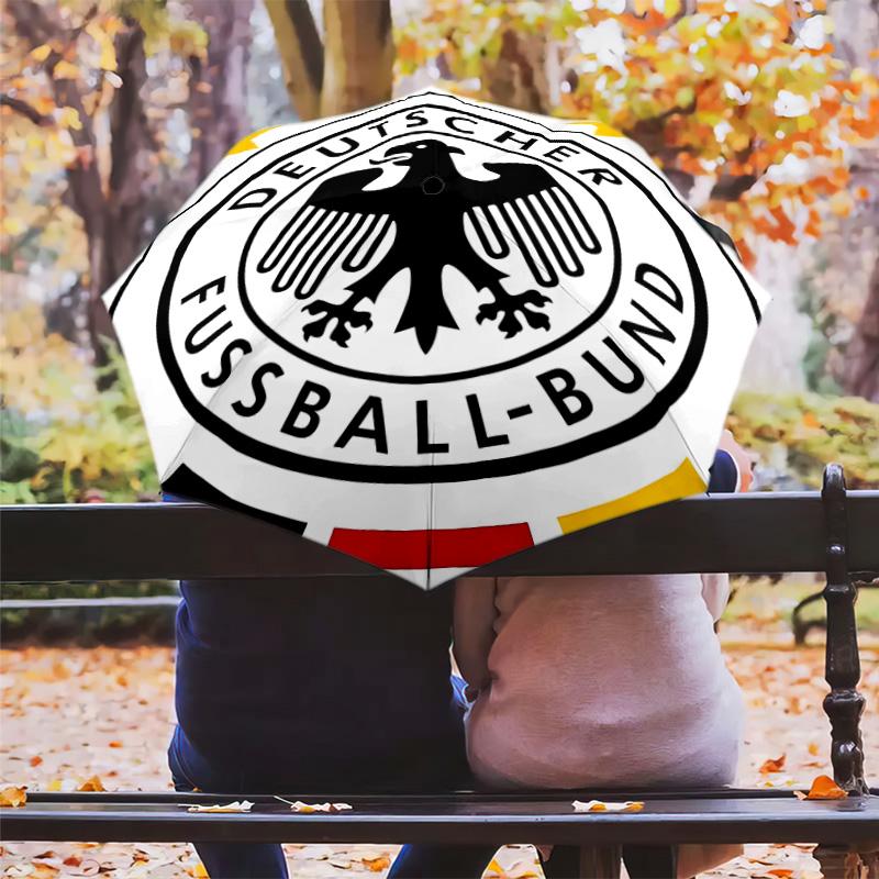 1 PC Automatic Folding Umbrella - Germany National Football Team Pattern Portable Foldable Design With 8 Ribs Christmas Birthday Gifts
