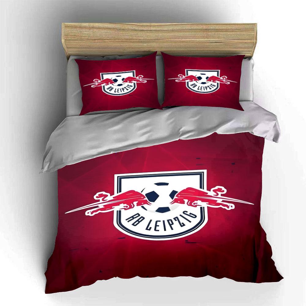 Red bulls and soccer ball. Bedding sets Duvet cover sets Duvet covers Pillowcases(1*Duvet Cover 2*Pillowcases without duvet insert)
