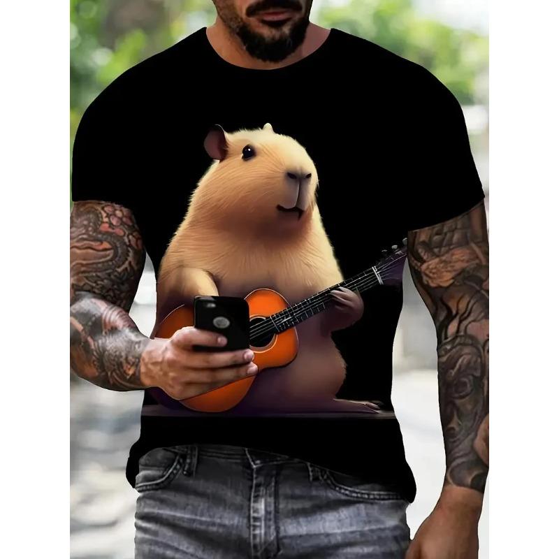 3D Print Funny Capybara Graphic T-Shirt Men Women Cute Animal T-Shirts Summer Casual Fashion Loose Comfortable Casual Short Sleeve T-shirt