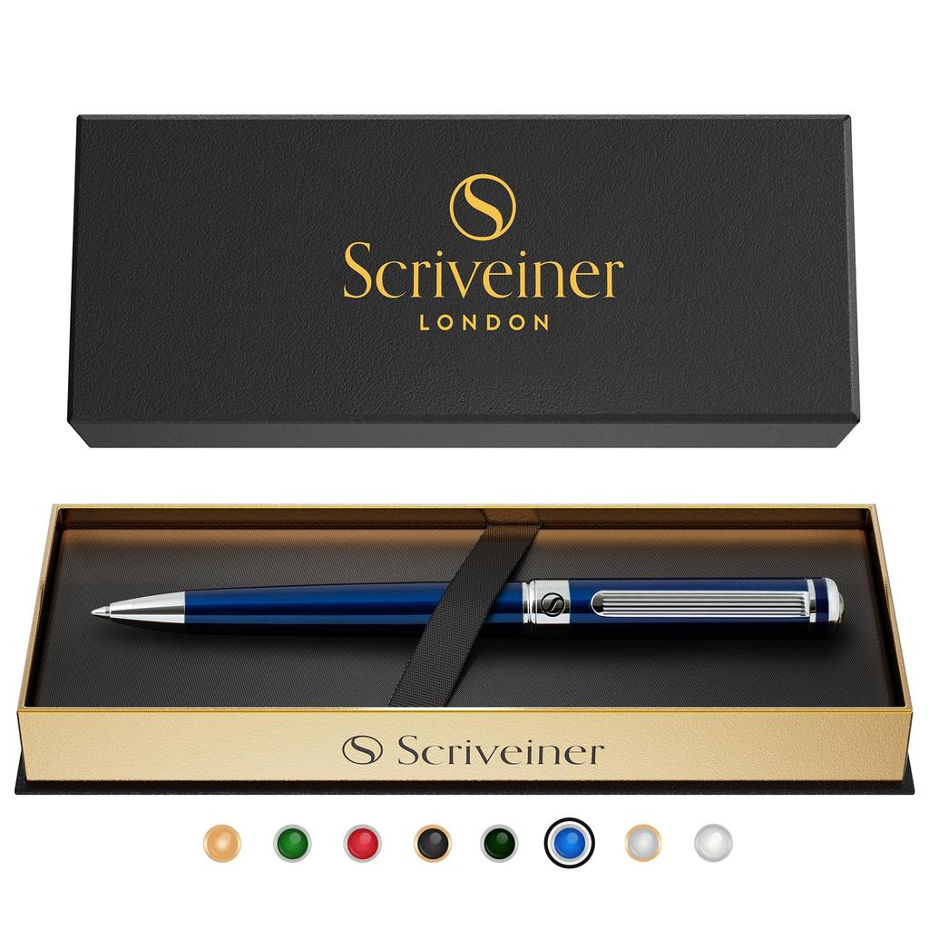 Scriveiner Ballpoint Finest Chrome Schmidt Black Best Ballpoint Pen Gift Perfect for Offices Professional Executive Nice Designer Pen, Finish, Refill,