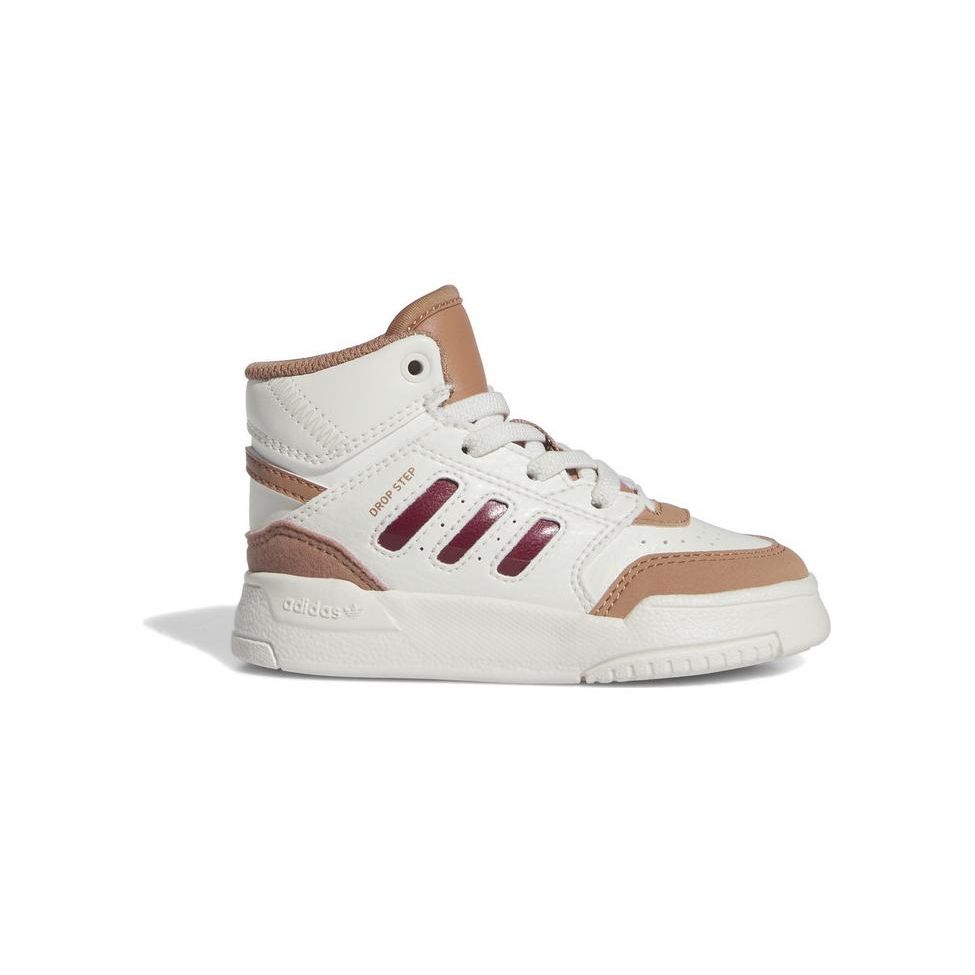 adidas Drop Step EL J Прочные полувысокие кроссовки для ходьбы Детская обувь Белый Коричневый IG1482