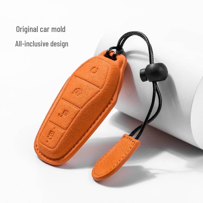 Suede Car Key Cover for BYD Dolphin, Qin, Song, Yuan Pro, Tang, and Destroyer Models