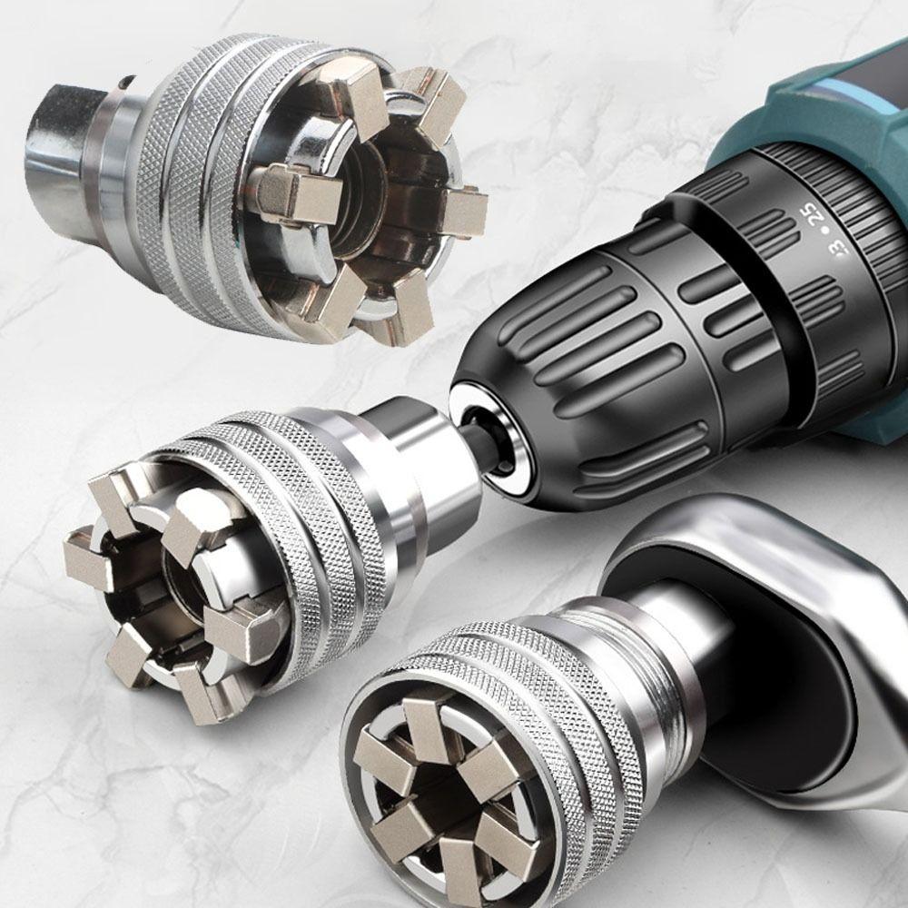 Adjustable Hex Screwdriver Universal Sleeve Torque Ratchet Adapter Head Spanner Socket Wrench