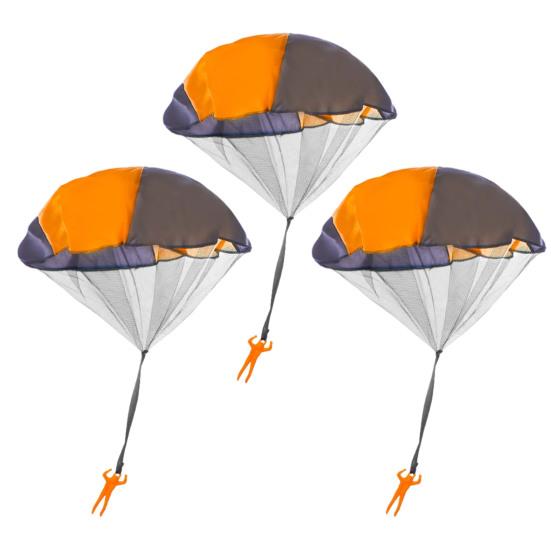 3 шт. Игрушка-парашют для детей, игрушки для двора на открытом воздухе, способствует активной игре, возраст 3+, нейлоновый мини-парашют без запутывания для групповых игр, вечеринок по случаю дня рождения