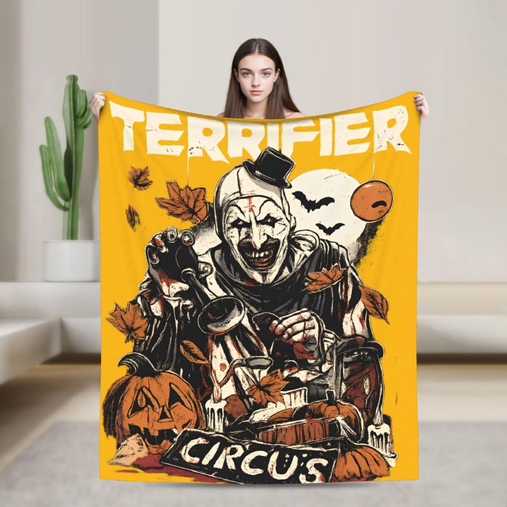 Пледы с принтом Art Crispies Терроризатор Клоун Теплые Новые Плюшевые Пледы для Детей Гостиной Фланелевые Покрывала Постельное Покрытие