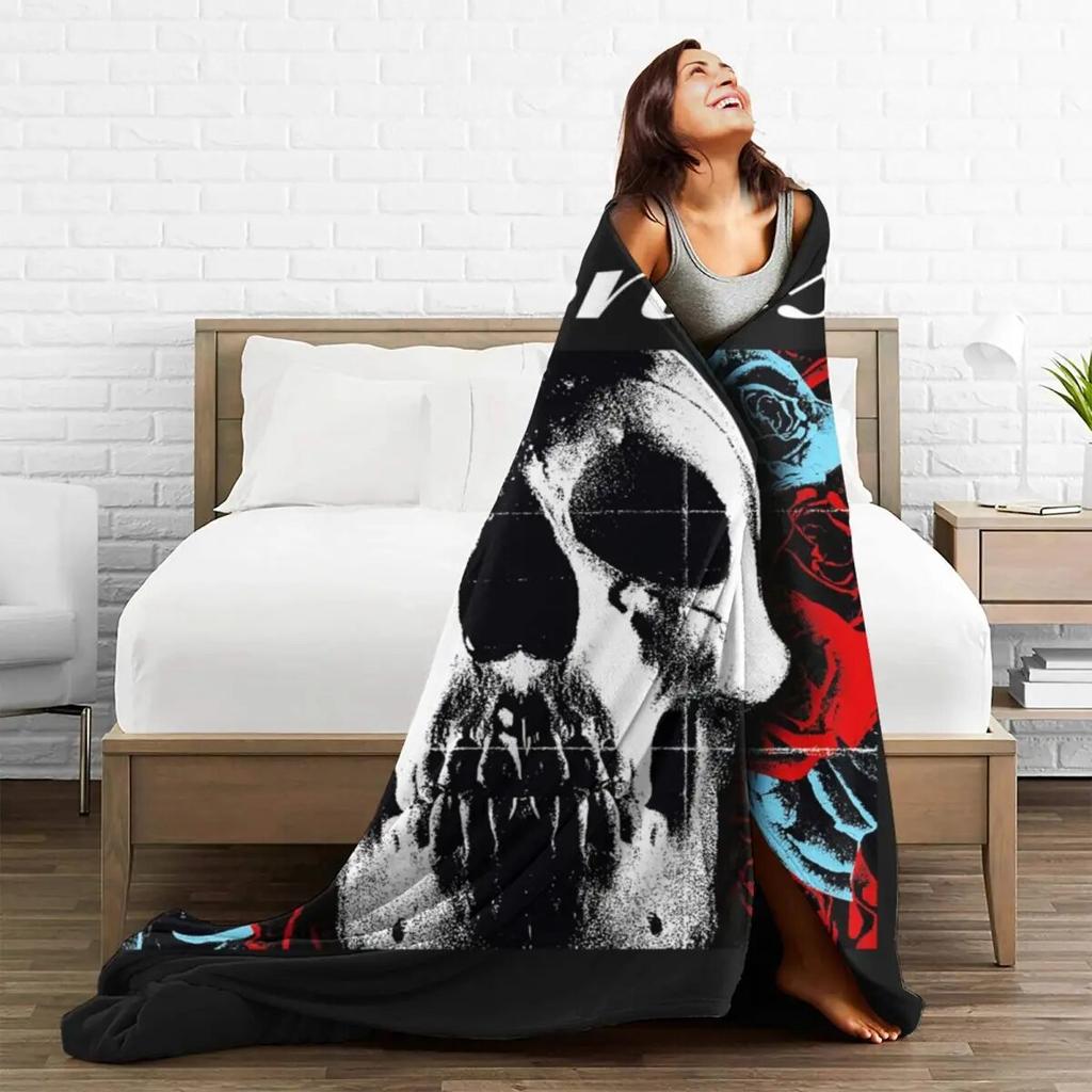 Deftones Alternative Metal Band Blanket Skull Travelling Flannel Throw Blanket Soft Durable Chair Sofa Bed Bedspread Gift Idea