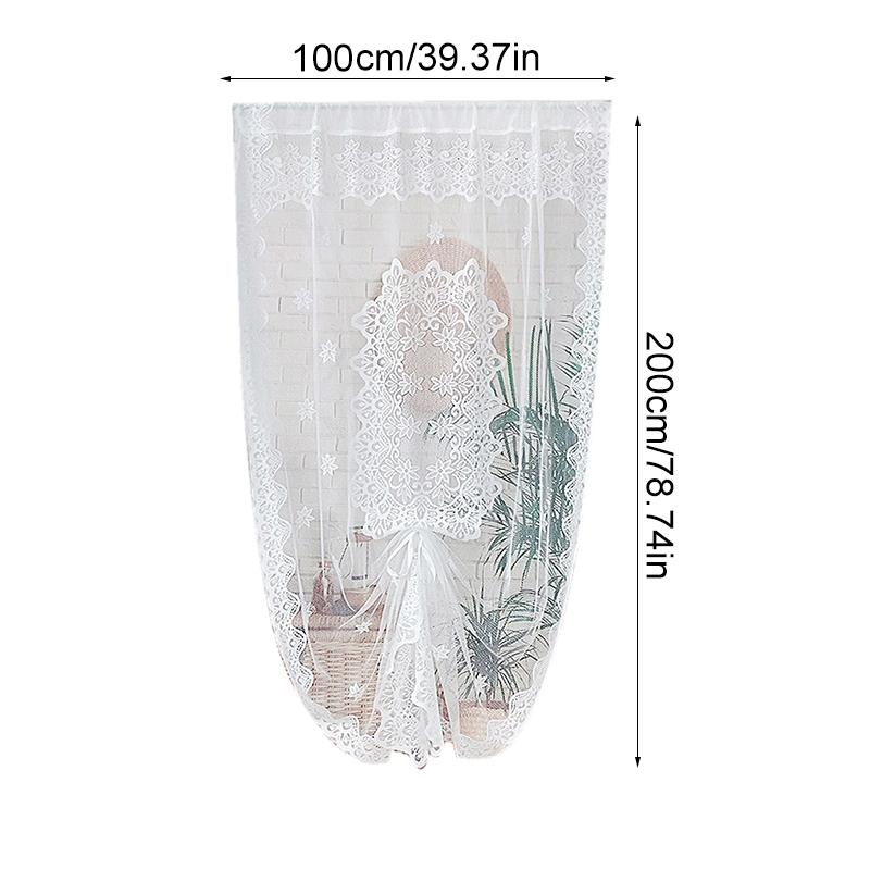 1Pc Pulling Curtain French Lace Fashion Insect Prevention Aesthetic Beauty Door Curtain Polyester Decorative Pattern
