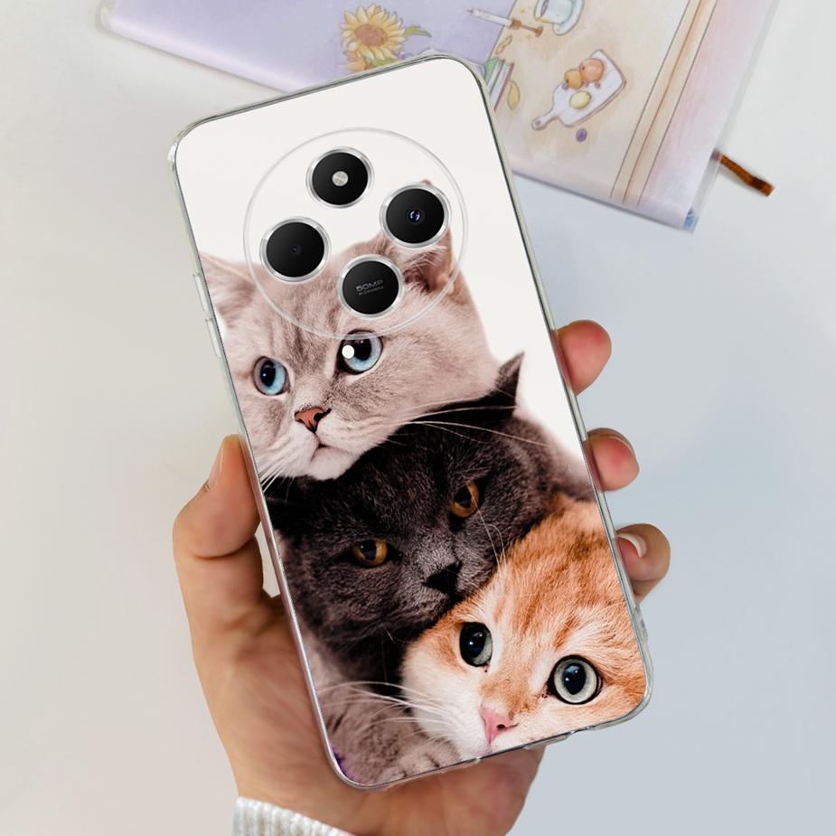 Чехол для Xiaomi Redmi 14C Милый Кот Бабочка Расписной Чехол Прозрачный Силиконовый Мягкий ТПУ Чехол для Телефона Для Xiaomi Redmi 14C Redmi14C Чехлы