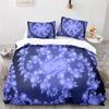 Snowflake Duvet Cover Winter Theme Geometric Pattern Microfiber Blue Floral Quilt Cover for Girl Children Christmas Decorations