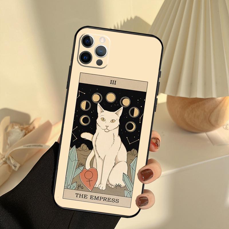 Чехол для телефона с принтом кота и артом Таро Императрица Для iPhone 13 16 15 11 12 14 17 Pro Max 12 mini 15 16 Plus 16e 17 Air Cover Funda