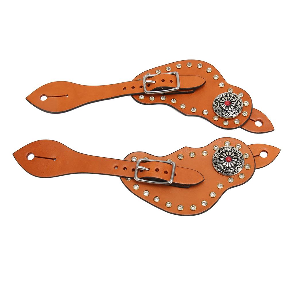 Spur Strap Artificial Leather Adjustable Western Spur Strap with Buckle for Horse Riding Equipment