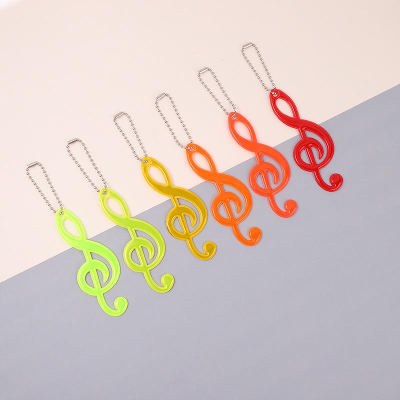 2Pcs Color Music Safety Reflector Reflective Keychains Car Keyrings Charm Bag Accessories for Jacket BackPack Strollers Wheelchairs