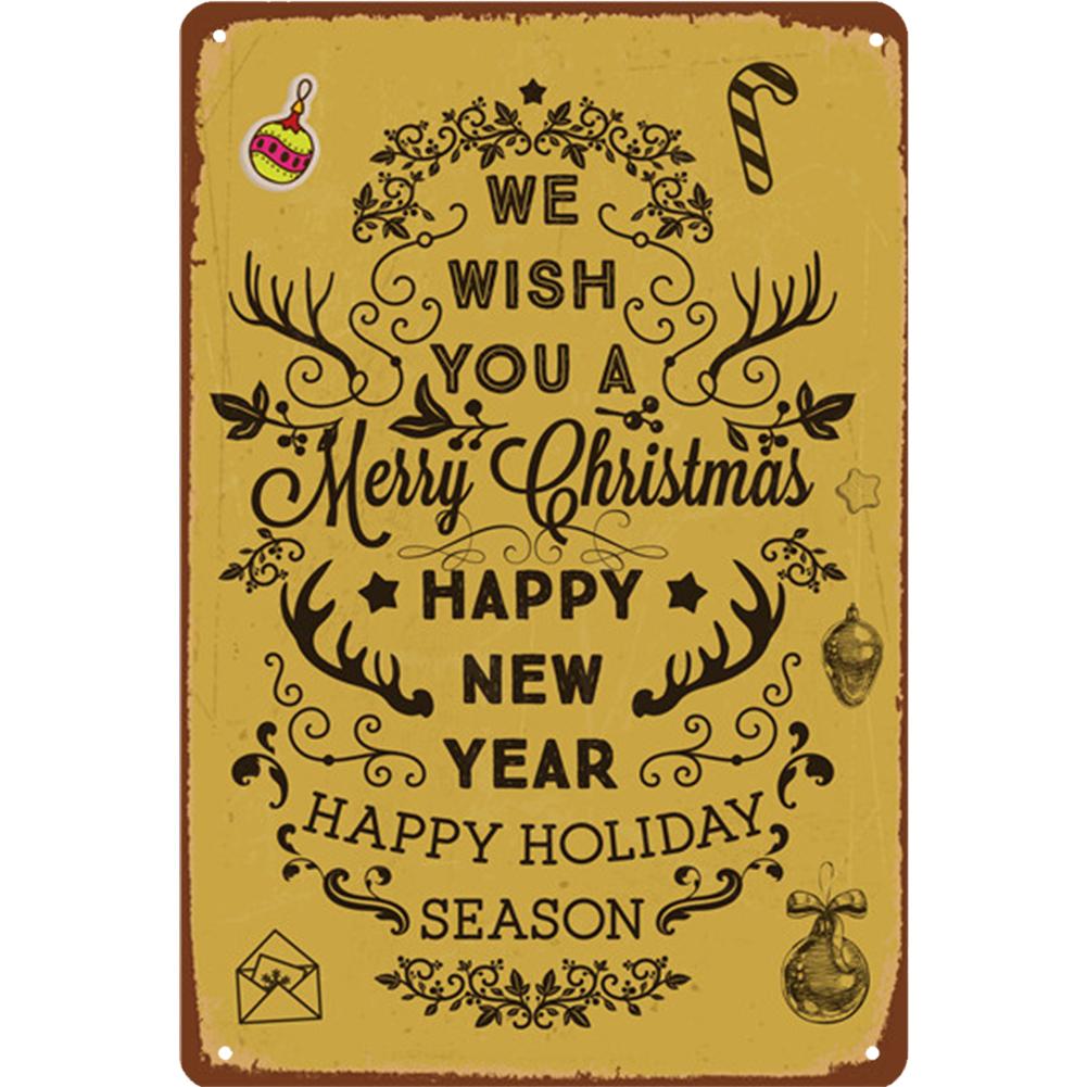 Металлическая жестяная вывеска с Рождеством, металлическая табличка с изображением лося, Санта-Клауса, железная живопись, украшение для домашнего бара, кафе, паба, настенные художественные тарелки