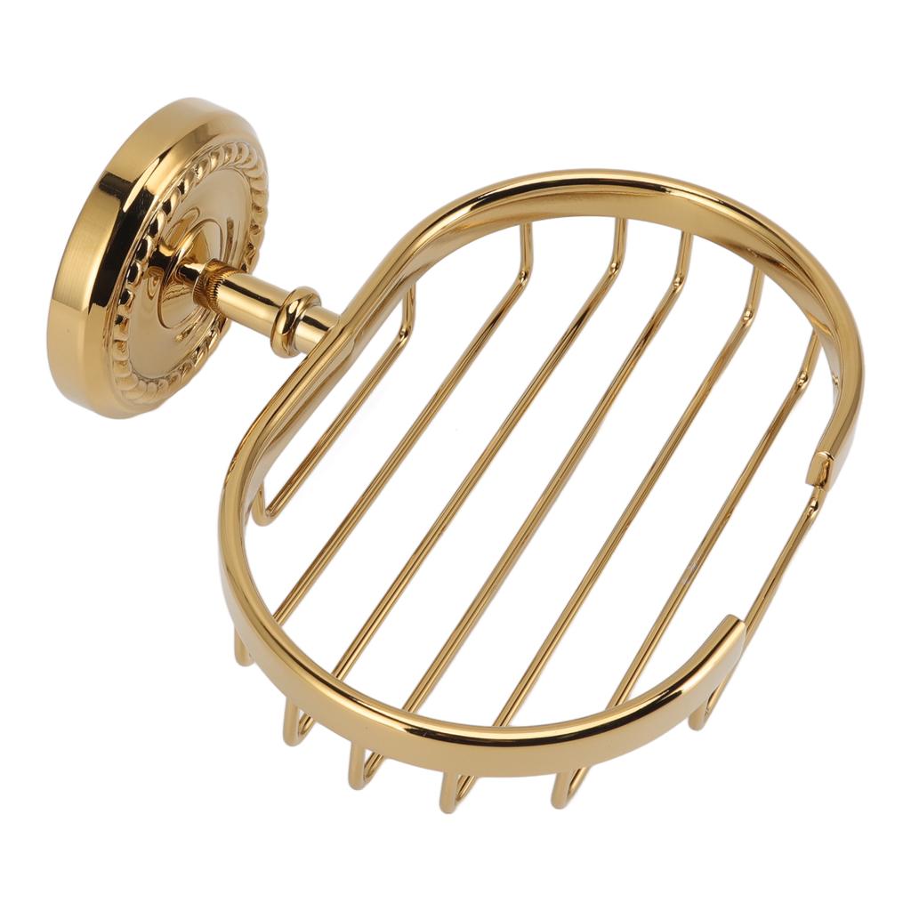 Wall Mounted Metal Soap Holder Antique Bathroom Soap Basket Dish Holder Golden Twist