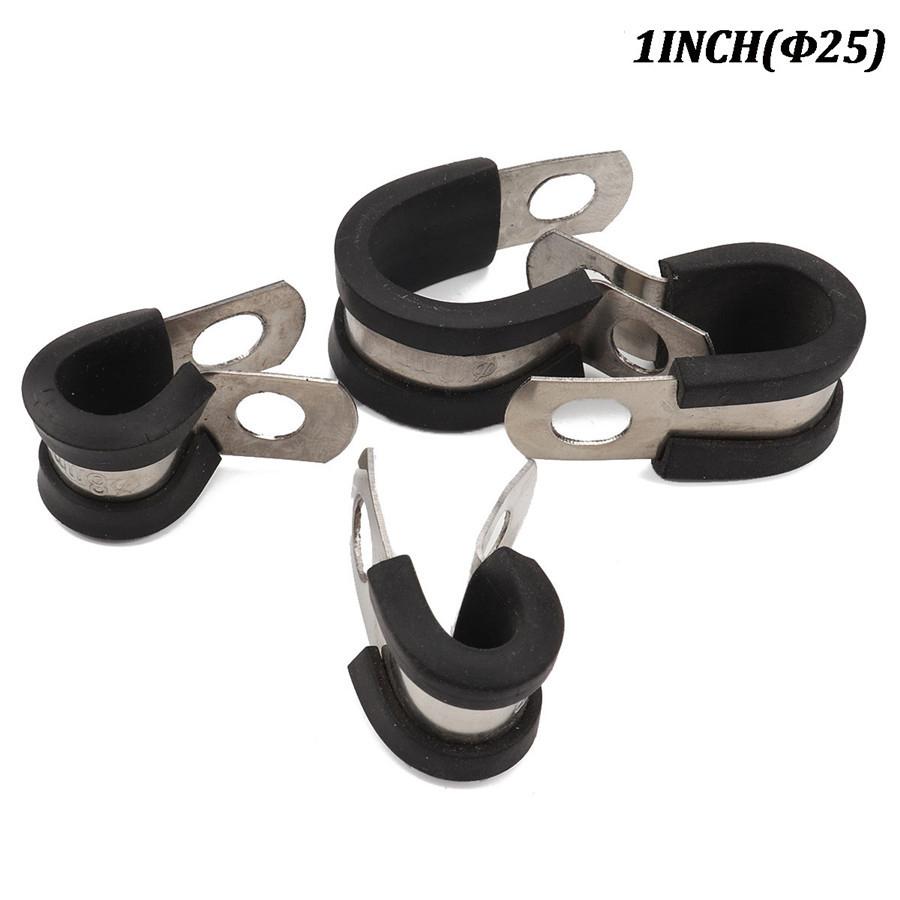 Универсальный 40 шт. 1 дюйм Нержавеющая сталь Кабельный зажим Резиновый амортизированный Изолированный зажим Металлический зажим Держатель трубы для установки трубы или провода